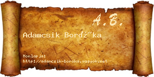 Adamcsik Boróka névjegykártya